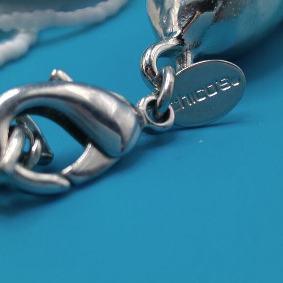 Chico's White Seed Bead Necklace, 30 Strands, Hammered Silver End Caps, 26 Inch - Picture 12 of 12